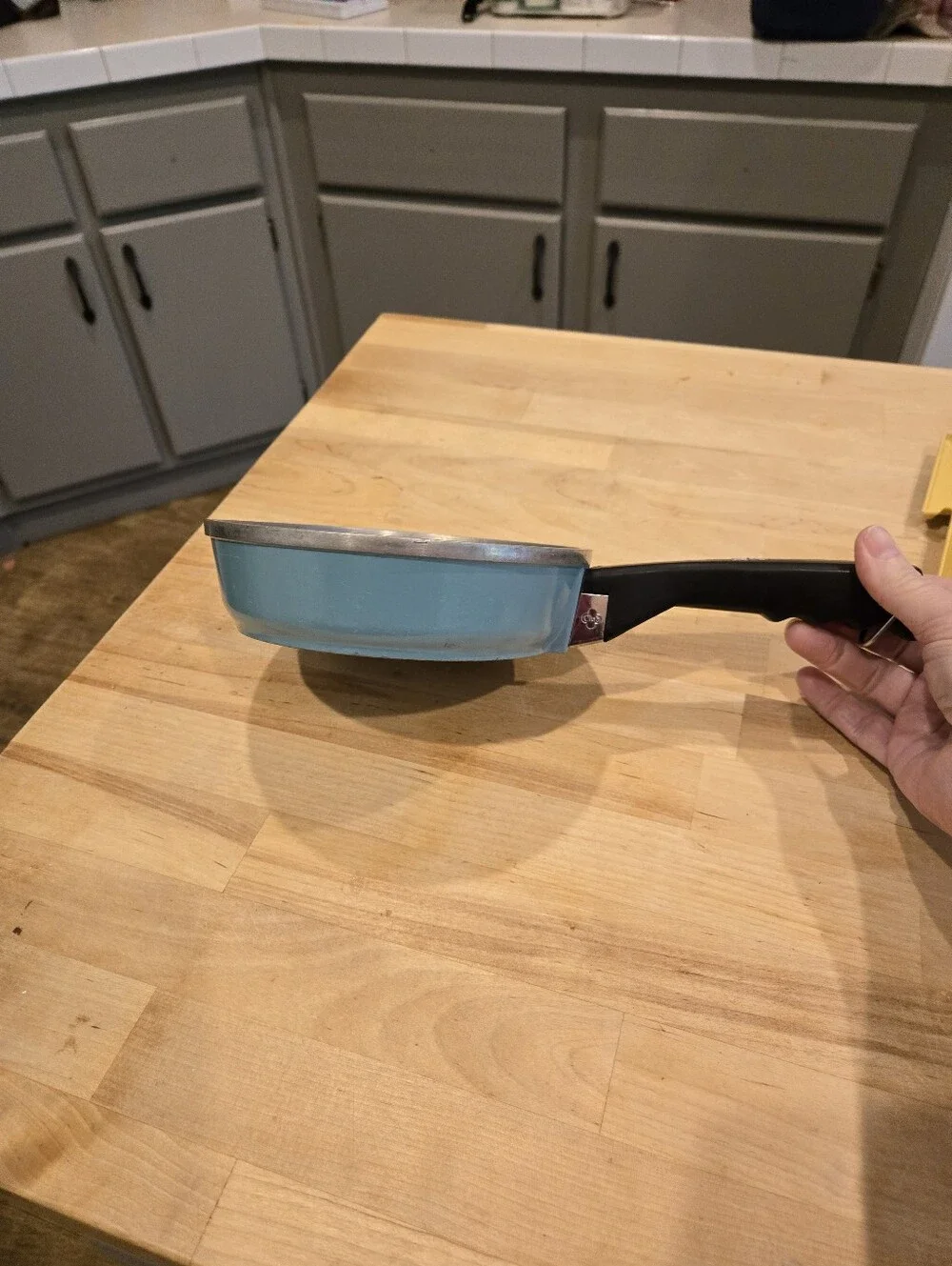 Vintage Club Aluminum Turquoise Blue Skillet Frying Pan No Lid 7 Inch MCM